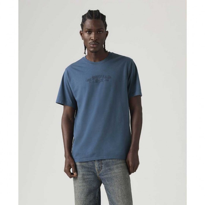 LEVIS Relaxed Fit Short-sleeve Embroidered Graphic T-shirt BLUE