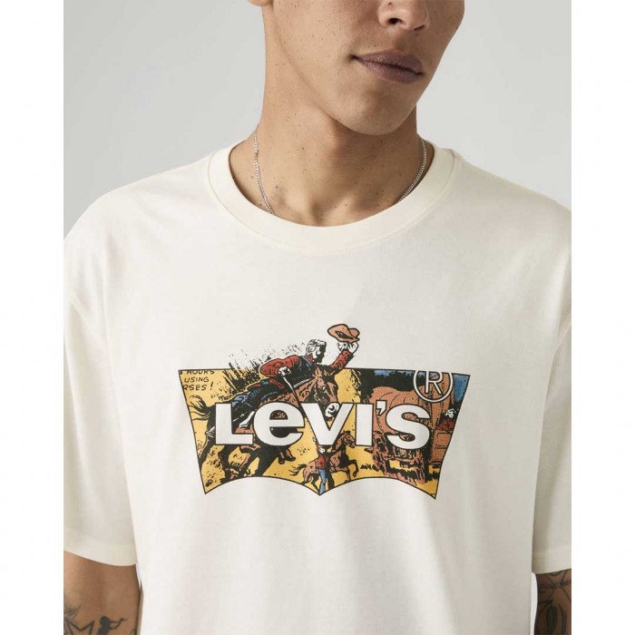 LEVIS Relaxed Fit Graphic Tee WHITE