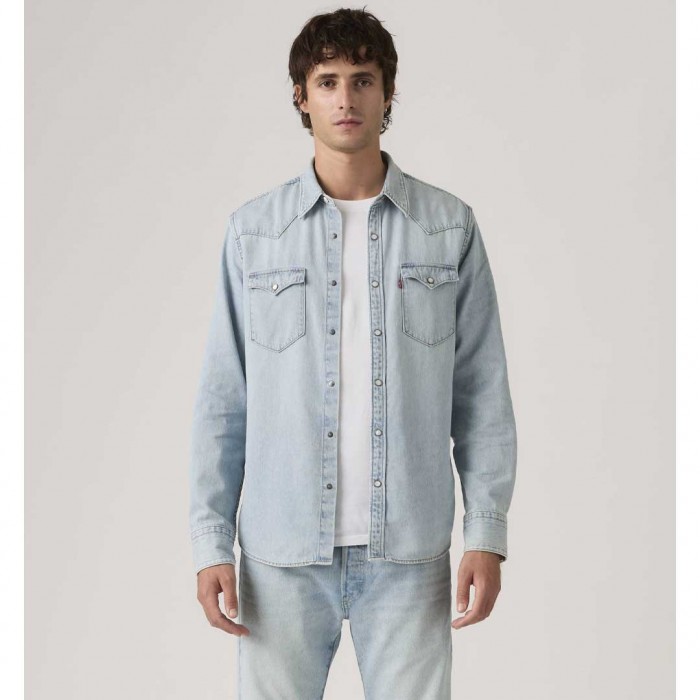 LEVIS Barstow Standard Fit Western Shirt LIGHT BLUE