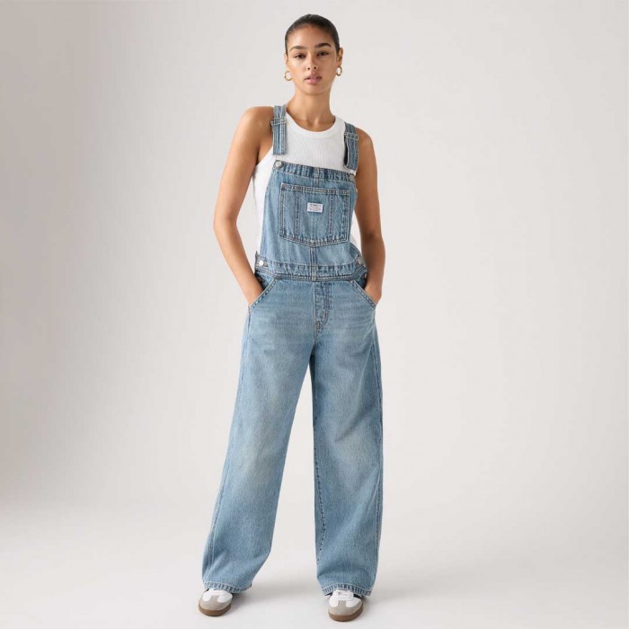 LEVIS WOMAN Baggy Overalls LIGHT BLUE