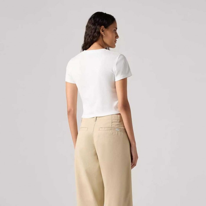 LEVIS WOMAN CROP T SHIRT WHITE LEVIS WOMAN CROP T SHIRT WHITE