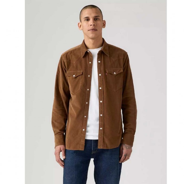 LEVIS Barstow Standard Fit Western Shirt BROWN