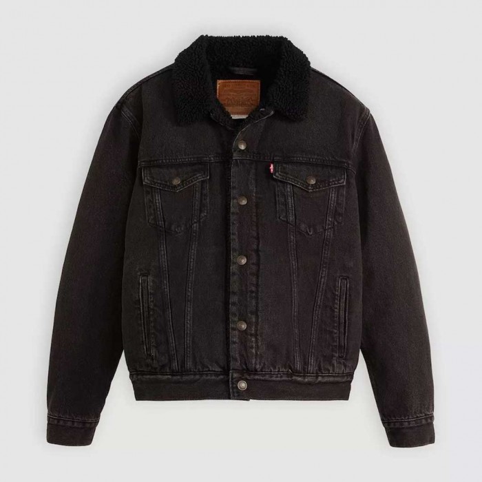 LEVIS Type 3 Sherpa Trucker Denim Jacket Black