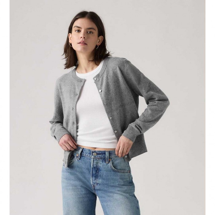 LEVIS Supersoft Crewneck Cardigan GREY