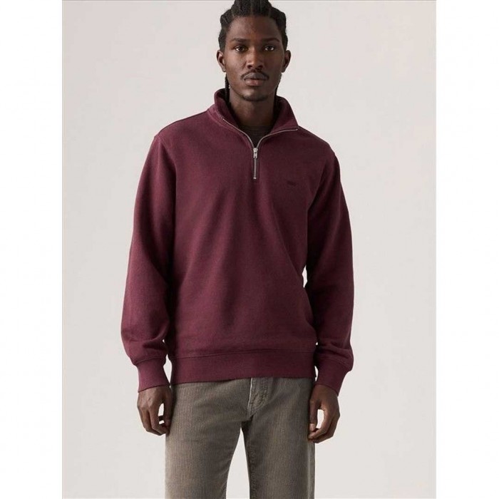 LEVIS Original Housemark Quarter-Zip Pullover BORDO