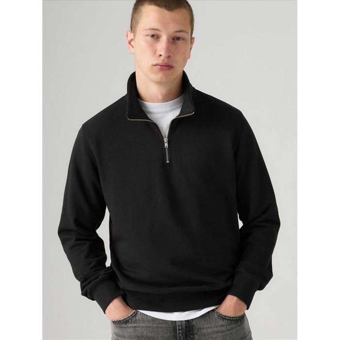 LEVIS MAN Original Housemark Quarter-Zip Pullover BLACK