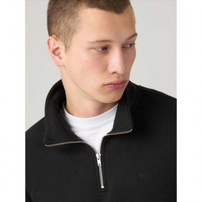 LEVIS MAN Original Housemark Quarter-Zip Pullover BLACK