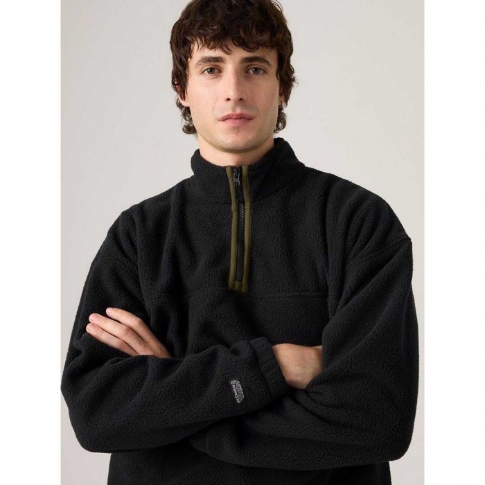 LEVIS MAN FLEECE HALF ZIP BLACK
