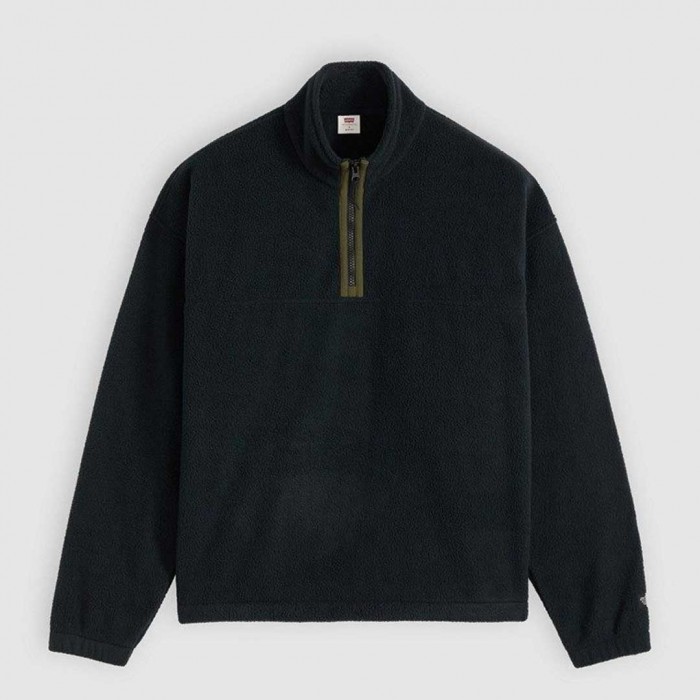 LEVIS MAN FLEECE HALF ZIP BLACK
