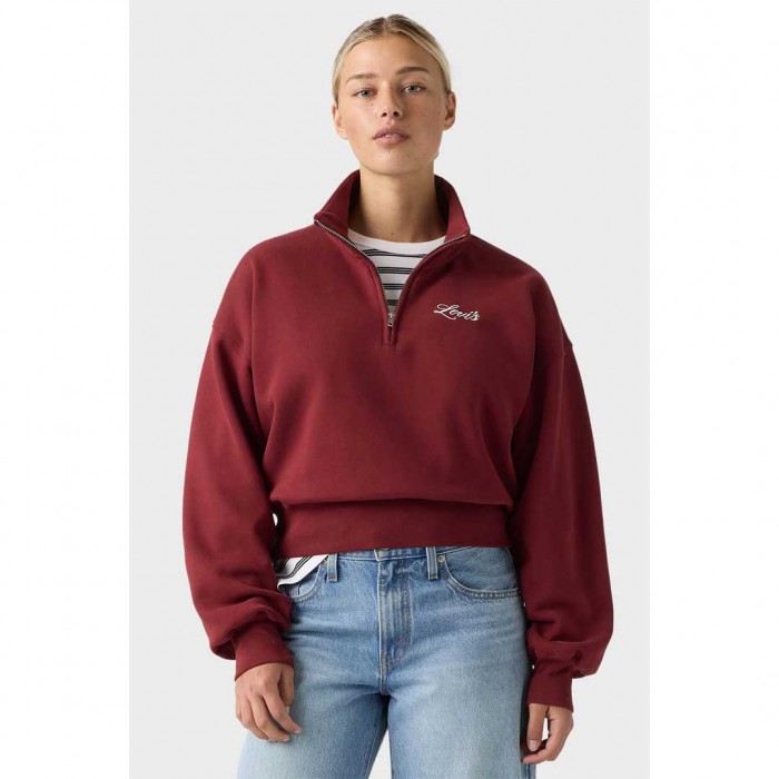 LEVIS WOMAN Graphic Vintage '80s Quarter-Zip BORDO