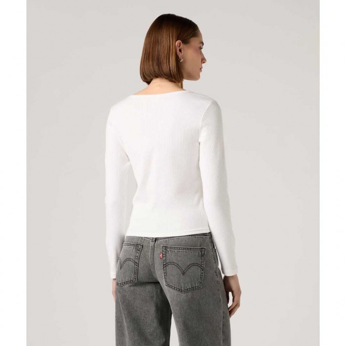 LEVIS WOMAN Austen Button-Up Long-Sleeve Top WHITE