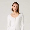 LEVIS WOMAN Austen Button-Up Long-Sleeve Top WHITE