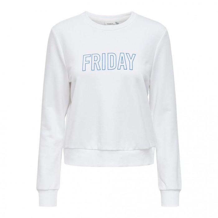 ONLY  ONLWEEKDAY L/S O-NECK SWT WHITE