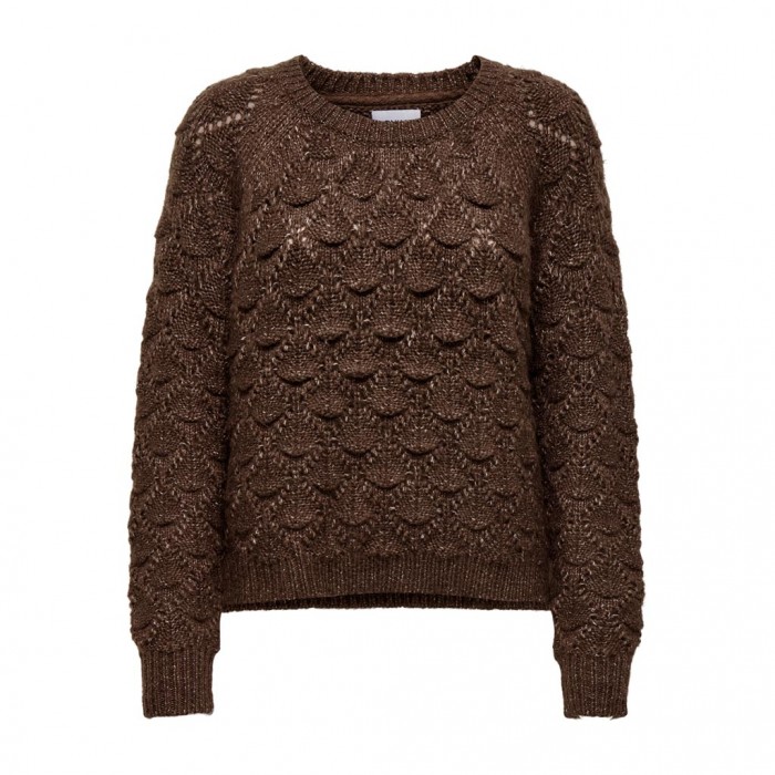 ONLY  ONLPENNY LIFE O-NECK PULLOVER KNT BROWN