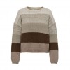 ONLY STRIPED KNITTED PULLOVER GREY