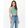 ONLY ONLGWEN S/L RIB CROP TANK-TOP PNT GREEN