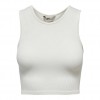 ONLY  ONLGWEN S/L RIB CROP TANK-TOP PNT WHITE