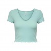 ONLY ONLKIKA S/S V-NECK TOP JRS TURQUOISE