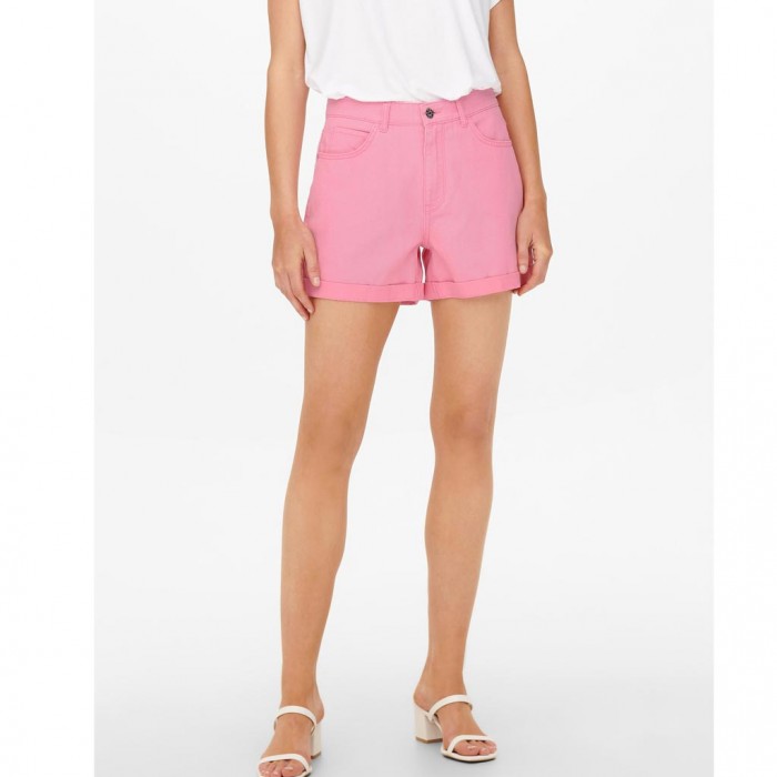 ONLY  ONLVEGA-DARSY HW MOM SHORTS COL PNT PINK