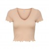 ONLY ONLKIKA S/S V-NECK TOP JRS PEACH MELBA