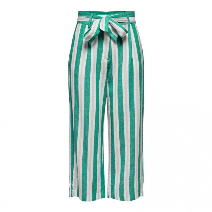 ONLY ONLCARO HW LINEN BLEND BELT CULOTTE PNT GREEN