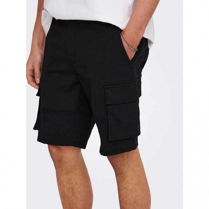 ONLY & SONS ONSCAM STAGE CARGO SHORTS PK 6689 NOOS BLACK