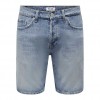 ONLY & SONS ONSEDGE LBD 6092 DOT DNM SHORTS LIGHT BLUE DENIM