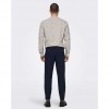 ONLY & SONS  ONSLEO CROP LINEN MIX 0048 PANT DARK BLUE