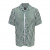 ONLY & SONS SHORT SLEEVED STRIPED SHIRT GREEN