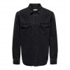 ONLY & SONS DENIM SHIRT WITH CHEST POCKETS GREY/BLACK