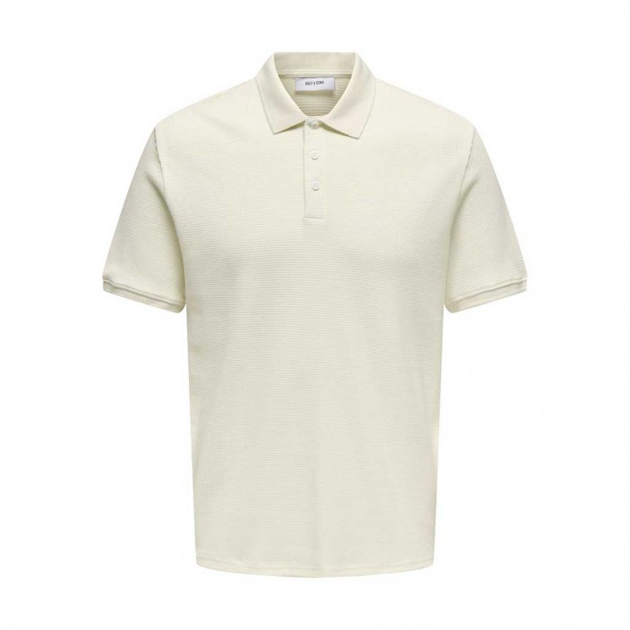 ONLY & SONS ONSDEREK REG STRUCT SS POLO ECRU