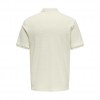 ONLY & SONS ONSDEREK REG STRUCT SS POLO ECRU