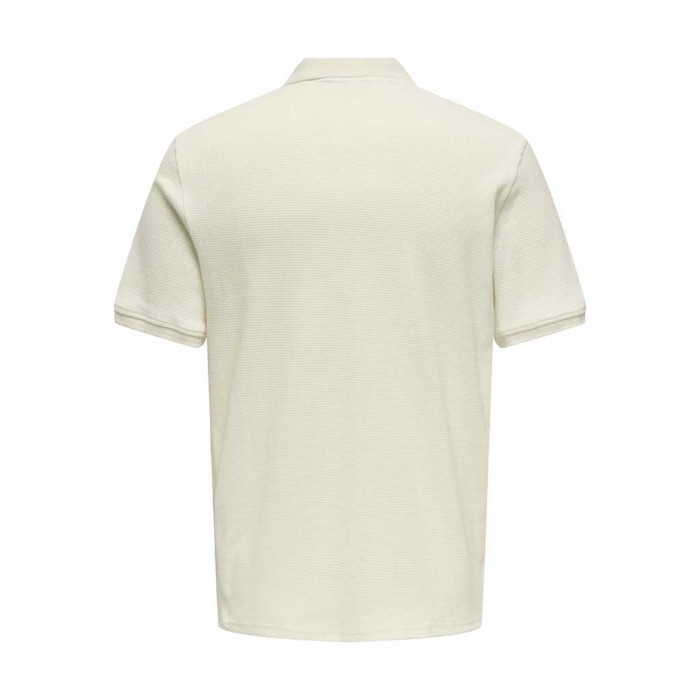 ONLY & SONS ONSDEREK REG STRUCT SS POLO ECRU