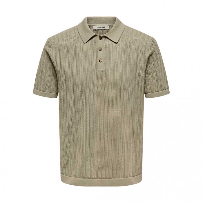 ONLY & SONS ONSMOON REG 12 SS POLO KNIT BEIGE