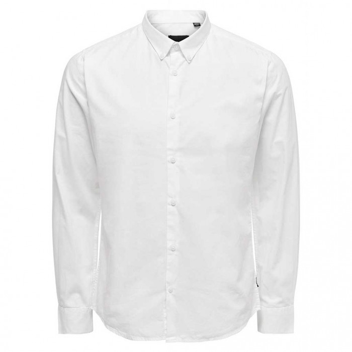 ONLY & SONS  ONSPOPLIN BTN DOWN SHIRT LS WHITE