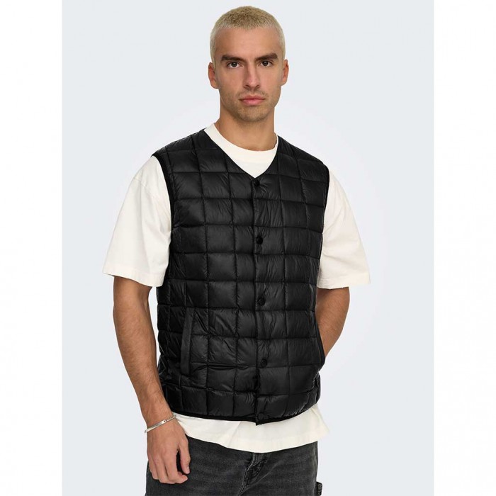 ONLY & SONS ONSGAVIN LIGHT DOWN VEST OTW BLACK