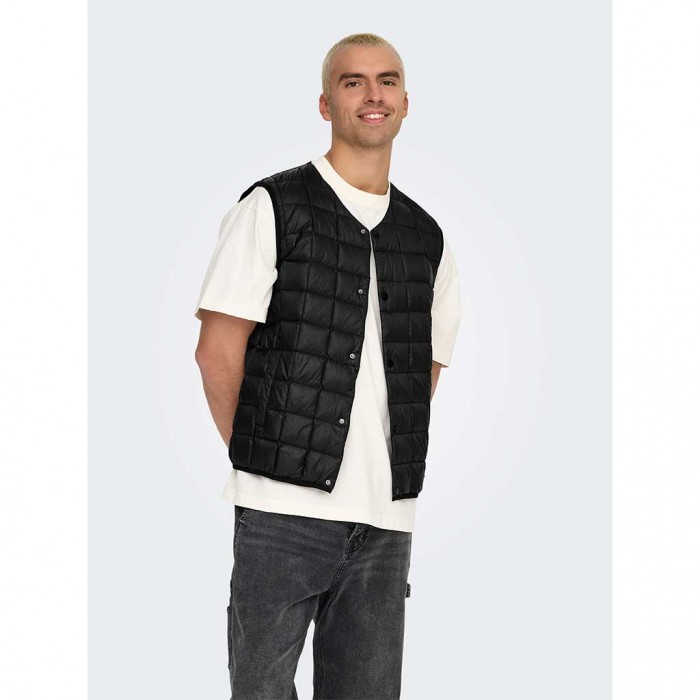 ONLY & SONS ONSGAVIN LIGHT DOWN VEST OTW BLACK