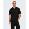 ONLY & SONS ONSKARI LIFE RLX RESORT SS PLIZZE SHIRT BLACK