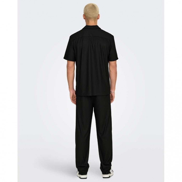 ONLY & SONS ONSKARI LIFE RLX RESORT SS PLIZZE SHIRT BLACK