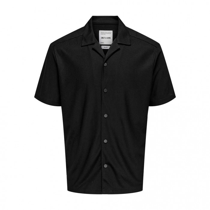 ONLY & SONS ONSKARI LIFE RLX RESORT SS PLIZZE SHIRT BLACK