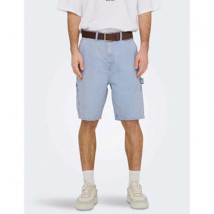 ONLY & SONS ONSEDGE CARPENTER LB 2408 TAI DNM SHORTS LIGHT BLUE