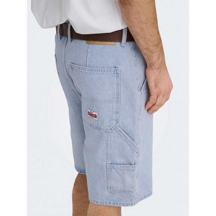 ONLY & SONS ONSEDGE CARPENTER LB 2408 TAI DNM SHORTS LIGHT BLUE