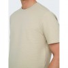 ONLY & SONS ONSKIAN LIFE REG SEERSUCKER SS TEE NOOS BEIGE ONLY & SONS ONSKIAN LIFE REG SEERSUCKER SS TEE NOOS BEIGE