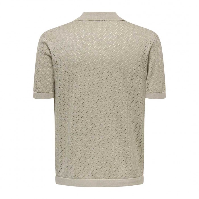 ONLY & SONS ONSSANTO REG SS RESORT SHIRT KNIT FRML BEIGE