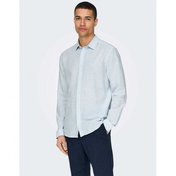 ONLY & SONS ONSCAIDEN LIFE LS SOLID LINEN BLEND NOOS CIEL