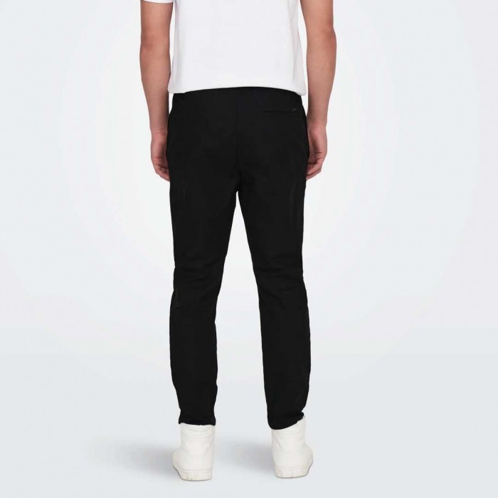 ONLY & SONS ONSLINUS CROP 0007 COT LIN PNT NOOS BLACK