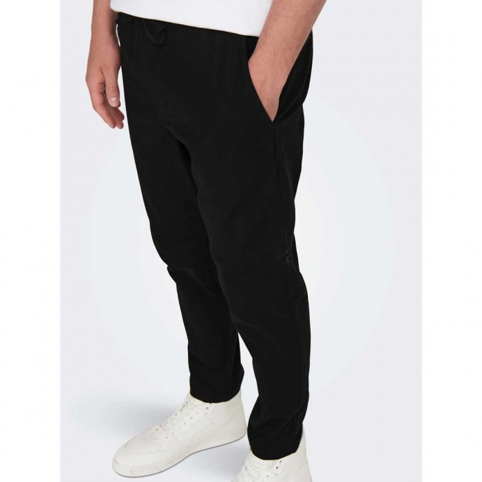 ONLY & SONS ONSLINUS CROP 0007 COT LIN PNT NOOS BLACK