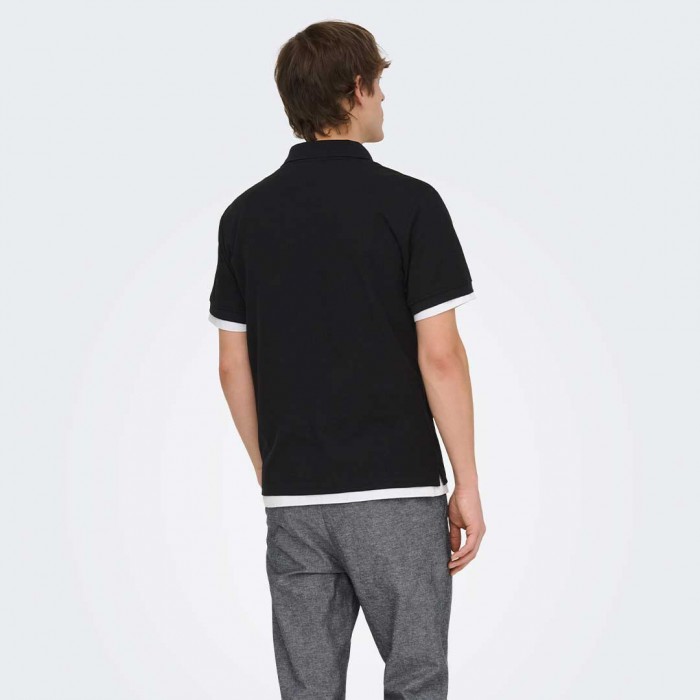 ONLY & SONS ONSBEN REG SS POLO SHIRT NOOS BLACK