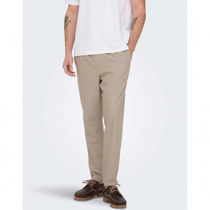 ONLY & SONS ONSLINUS CROP 0007 COT LIN PNT NOOS ECRU