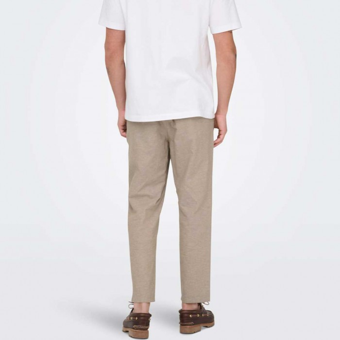 ONLY & SONS ONSLINUS CROP 0007 COT LIN PNT NOOS ECRU